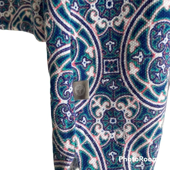 T by Talbots Ladies Multicolor Medallion Boatneck 3/4 Length Casual Tee, S - Picture 6 of 7